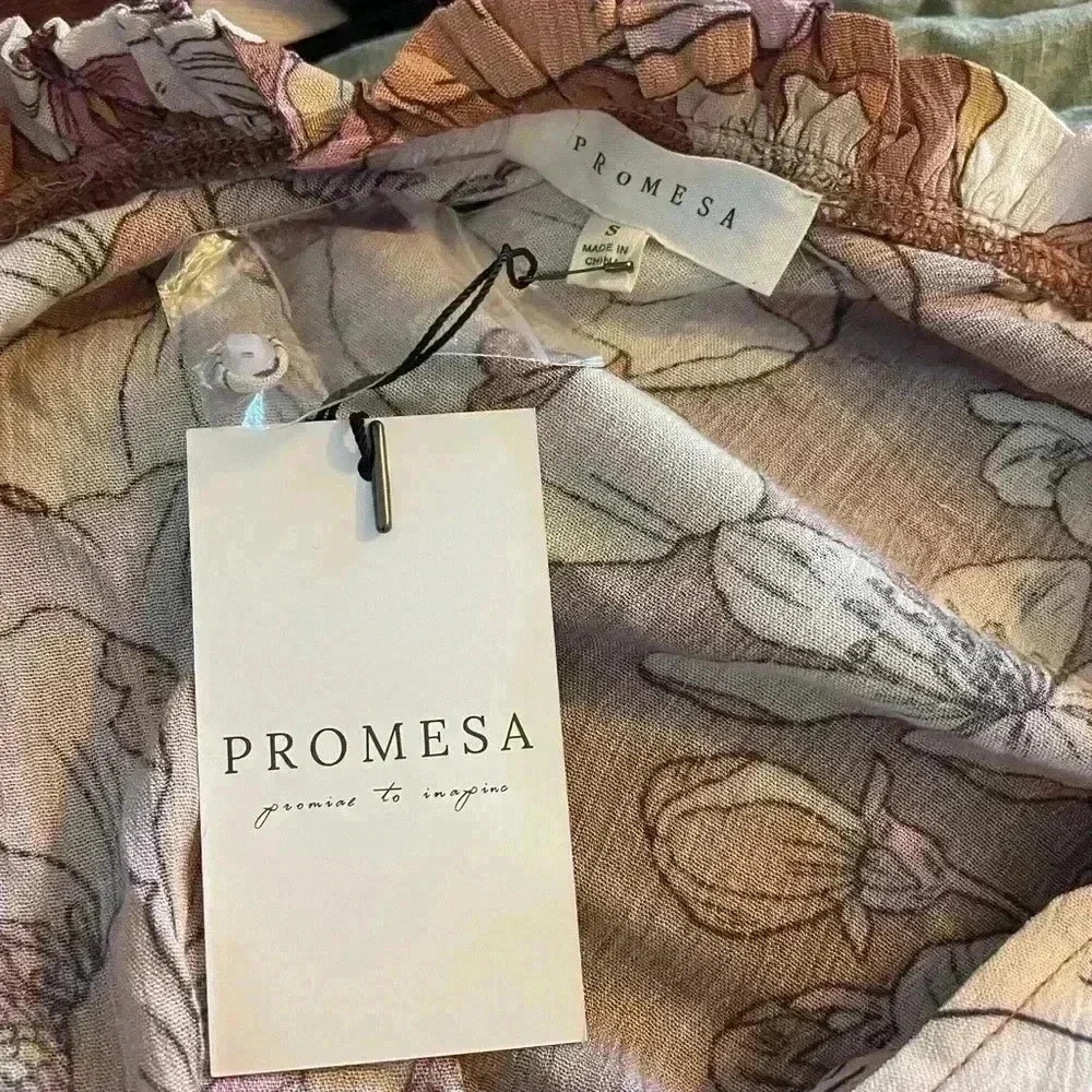 Promesa Pink/Mauve Floral Blouse, NWT - Picture 6 of 7